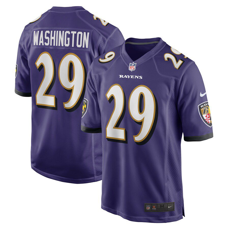 Men Baltimore Ravens 29 Ar Darius Washington Nike Purple Player Game NFL Jersey